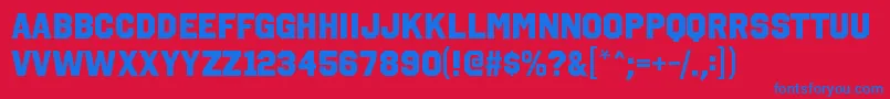 OctincollegehvRegular Font – Blue Fonts on Red Background