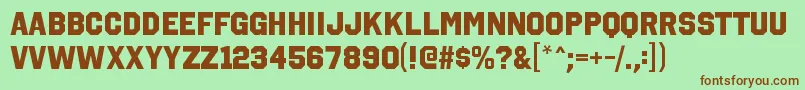 OctincollegehvRegular Font – Brown Fonts on Green Background