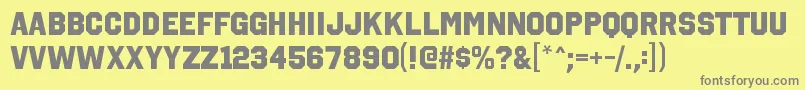 OctincollegehvRegular Font – Gray Fonts on Yellow Background