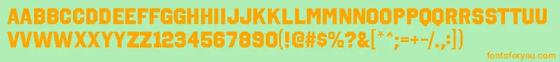 OctincollegehvRegular Font – Orange Fonts on Green Background