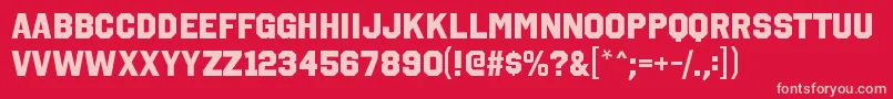 OctincollegehvRegular Font – Pink Fonts on Red Background