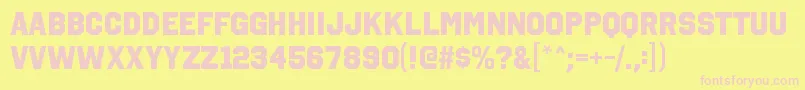 OctincollegehvRegular Font – Pink Fonts on Yellow Background