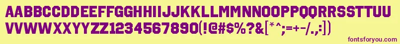OctincollegehvRegular Font – Purple Fonts on Yellow Background