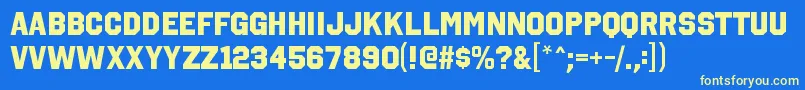 OctincollegehvRegular Font – Yellow Fonts on Blue Background