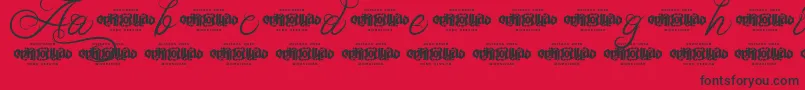 UnblessedScriptDemo Font – Black Fonts on Red Background