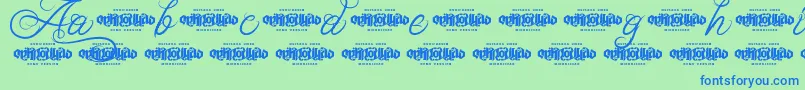 UnblessedScriptDemo Font – Blue Fonts on Green Background