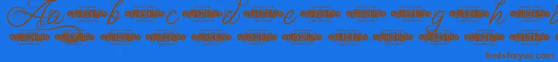 UnblessedScriptDemo Font – Brown Fonts on Blue Background
