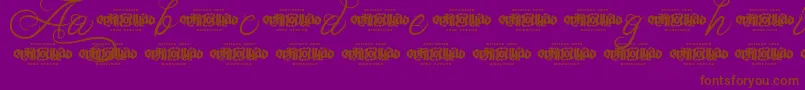 UnblessedScriptDemo Font – Brown Fonts on Purple Background