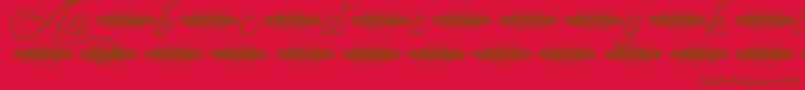 UnblessedScriptDemo Font – Brown Fonts on Red Background