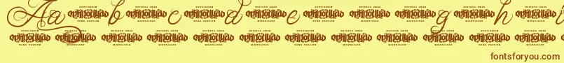 UnblessedScriptDemo Font – Brown Fonts on Yellow Background