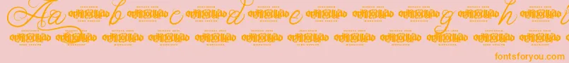 UnblessedScriptDemo Font – Orange Fonts on Pink Background