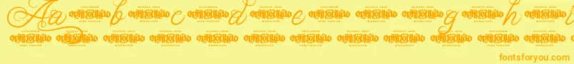 UnblessedScriptDemo Font – Orange Fonts on Yellow Background
