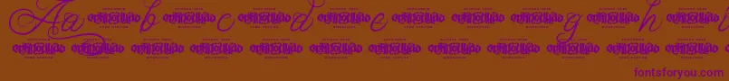 UnblessedScriptDemo Font – Purple Fonts on Brown Background