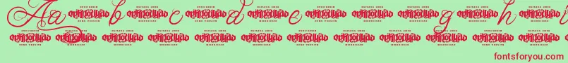 UnblessedScriptDemo Font – Red Fonts on Green Background