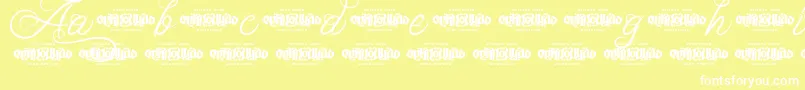 UnblessedScriptDemo Font – White Fonts on Yellow Background
