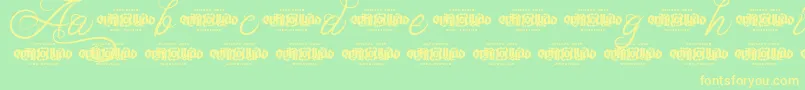UnblessedScriptDemo Font – Yellow Fonts on Green Background