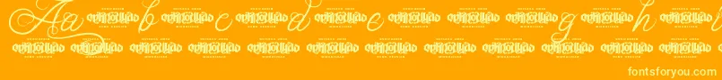 UnblessedScriptDemo Font – Yellow Fonts on Orange Background