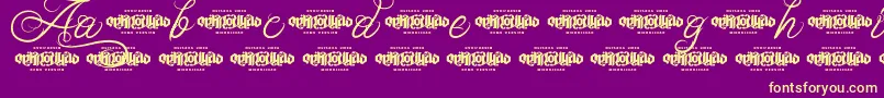 UnblessedScriptDemo Font – Yellow Fonts on Purple Background