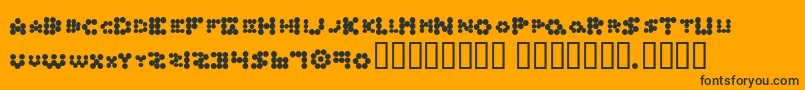 Ruttenspya-Schriftart – Schwarze Schriften auf orangefarbenem Hintergrund