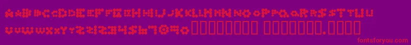 Ruttenspya-Schriftart – Rote Schriften auf violettem Hintergrund