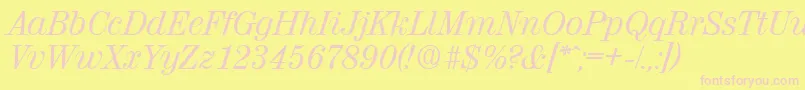 ValenciaSerialRegularitalicDb Font – Pink Fonts on Yellow Background