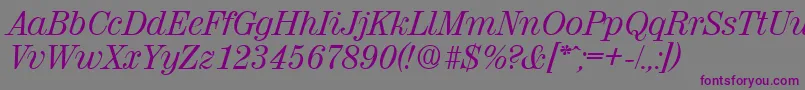 ValenciaSerialRegularitalicDb Font – Purple Fonts on Gray Background