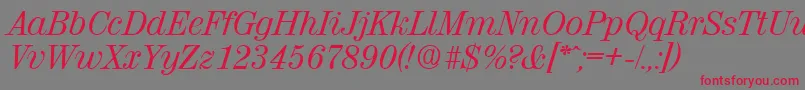 ValenciaSerialRegularitalicDb Font – Red Fonts on Gray Background