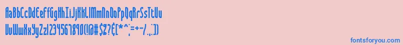 Saunder-Schriftart – Blaue Schriften auf rosa Hintergrund