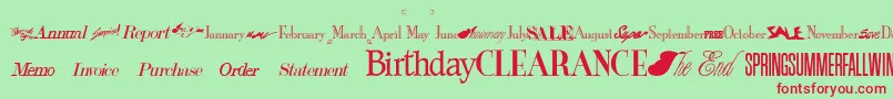 HeadlinesRegular Font – Red Fonts on Green Background