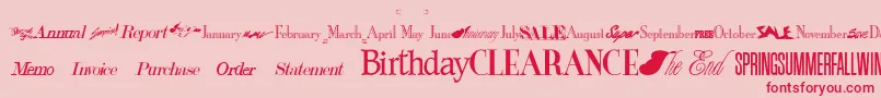 HeadlinesRegular-Schriftart – Rote Schriften auf rosa Hintergrund