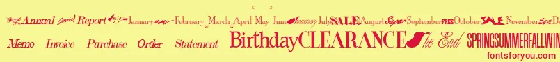 HeadlinesRegular Font – Red Fonts on Yellow Background