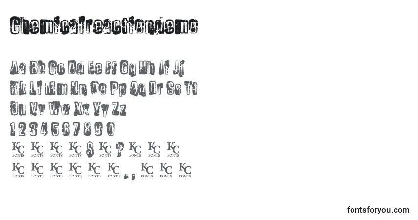 Czcionka Chemicalreactiondemo – alfabet, cyfry, specjalne znaki