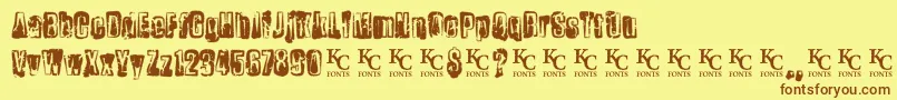 Chemicalreactiondemo Font – Brown Fonts on Yellow Background