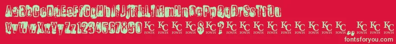 Chemicalreactiondemo Font – Green Fonts on Red Background