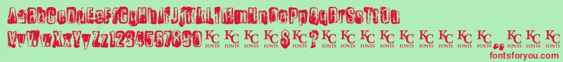 Chemicalreactiondemo Font – Red Fonts on Green Background