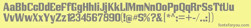 フォントVigoRegular – 黄色の背景に灰色の文字