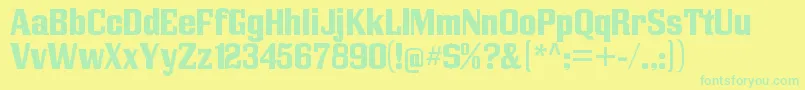 VigoRegular-Schriftart – Grüne Schriften auf gelbem Hintergrund