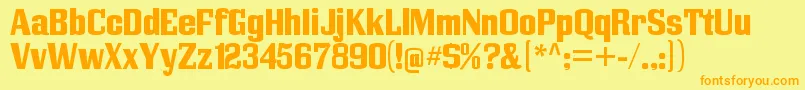 VigoRegular-Schriftart – Orangefarbene Schriften auf gelbem Hintergrund