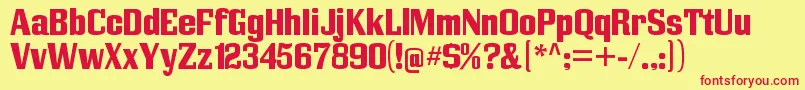 VigoRegular Font – Red Fonts on Yellow Background