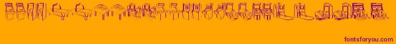 Arcadevideogames Font – Purple Fonts on Orange Background