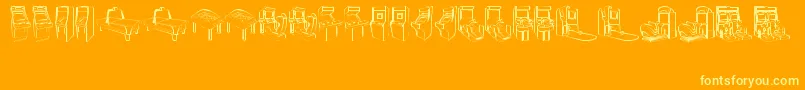 Arcadevideogames Font – Yellow Fonts on Orange Background