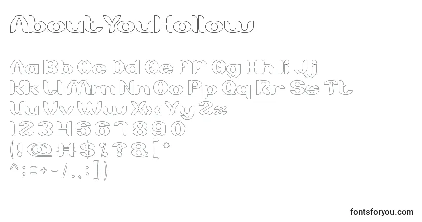 AboutYouHollowフォント–アルファベット、数字、特殊文字