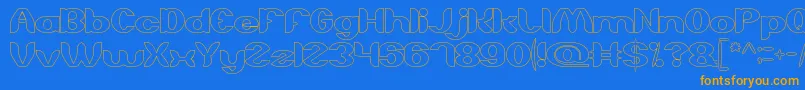 AboutYouHollow Font – Orange Fonts on Blue Background