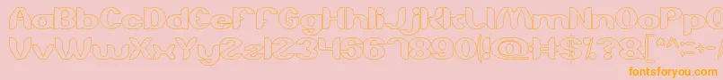 AboutYouHollow-Schriftart – Orangefarbene Schriften auf rosa Hintergrund