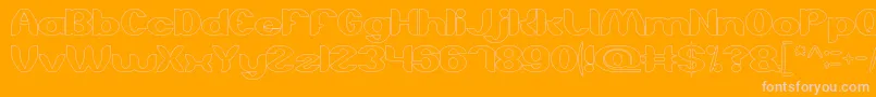 AboutYouHollow-fontti – vaaleanpunaiset fontit oranssilla taustalla