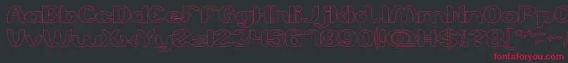 AboutYouHollow-Schriftart – Rote Schriften auf schwarzem Hintergrund
