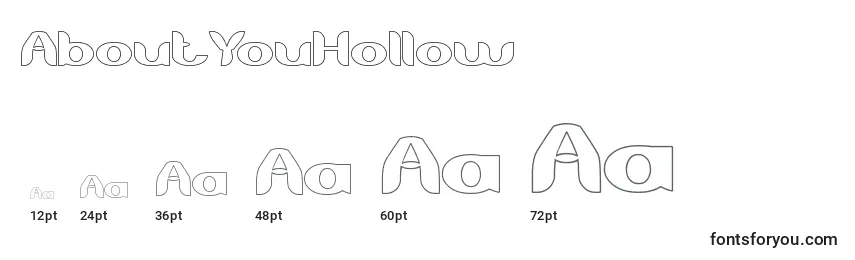 Größen der Schriftart AboutYouHollow