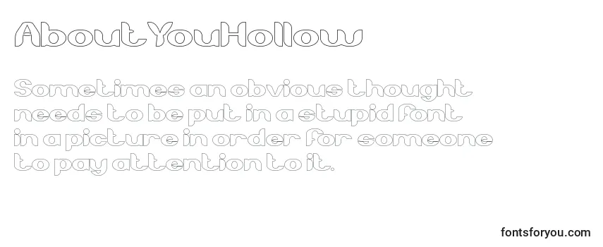 Überblick über die Schriftart AboutYouHollow