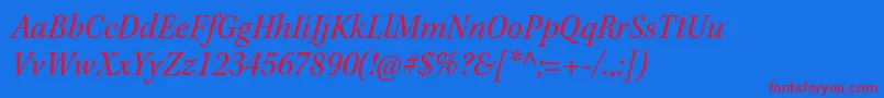 フォントKeplerstdScnit – 赤い文字の青い背景