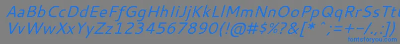 フォントCantarellOblique – 灰色の背景に青い文字